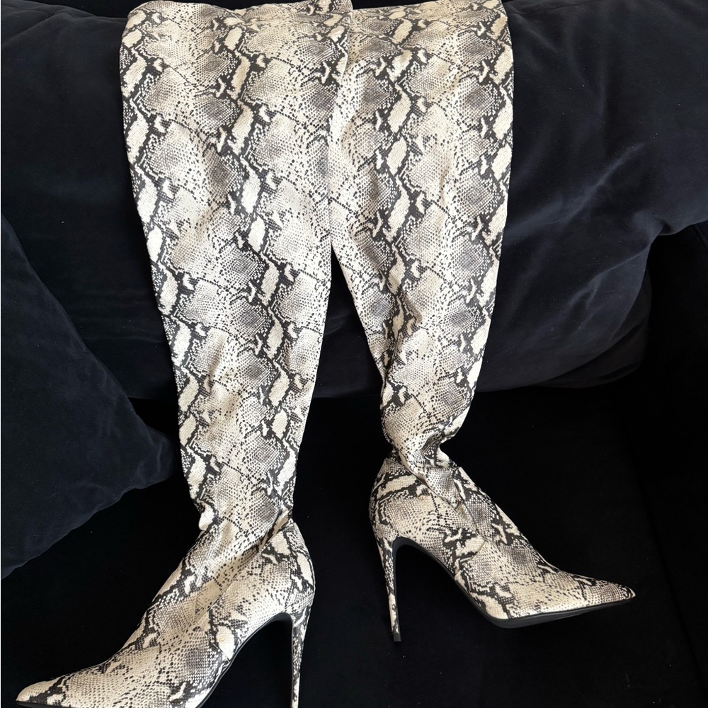Thigh high Snake boots